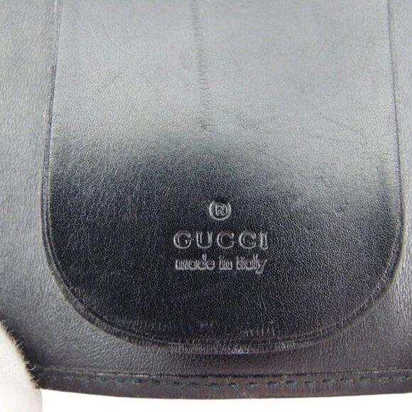 GUCCI Key Case Logo Plate Leather Authentic Used - Picture 6 of 7